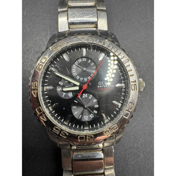 Guess Waterpro Men's Watch G95377G Black Dial Stainless Steel 41.4mm 100M WR - Picture 1 of 12